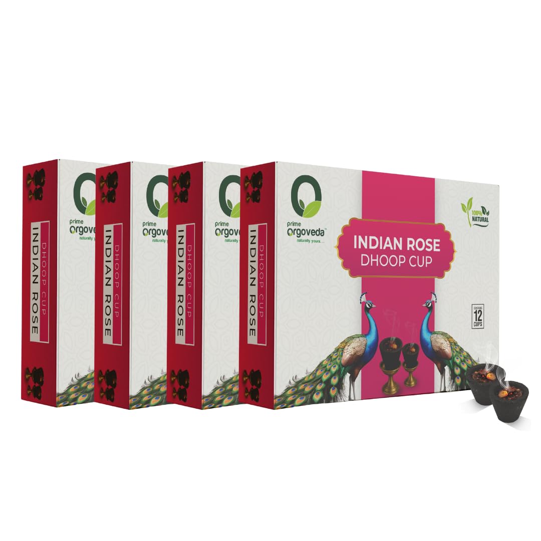 Prime Orgoveda Indian Rose Dhoop Cup (Pack of 4) | 100% Natural | Charcoal-Free, Handcrafted for Meditation, Pooja & Aromatherapy | Long-Lasting Fragrance (48 Organic Dhoop Cups)-image-12