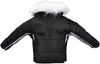 Vista 2 de E-TING Ropa de Santa Abrigo Negro de Plumón Accesorios de Navidad para Muñeca Elfo