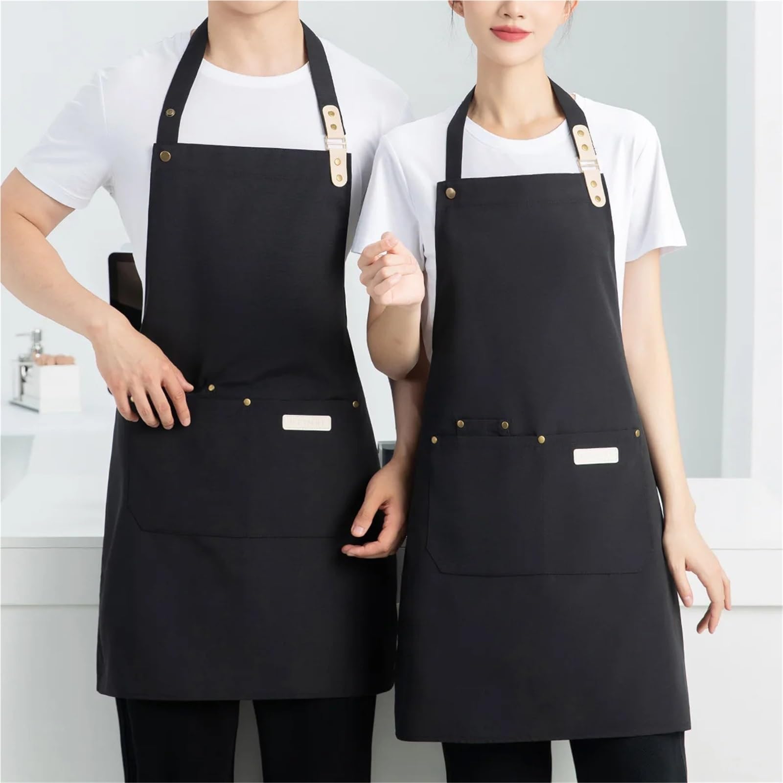 Delantal de chef 2 piezas, lona impermeable unisex para Cocinar