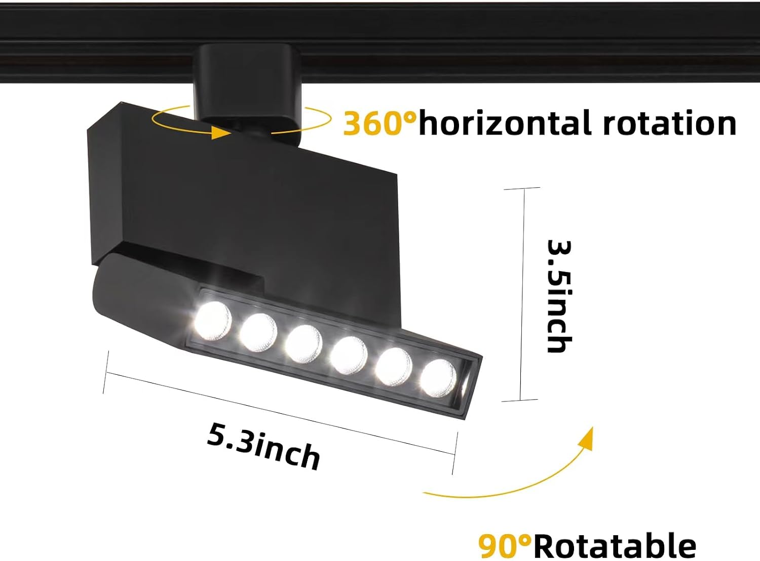 LED H Track Lighting Heads 12W Dimmable,5CCT/2700K/3000K/3500k/4000K/5000K,Single Circuit H Type Track Light Heads Ceiling Fixtures Art Lighting,CRI90