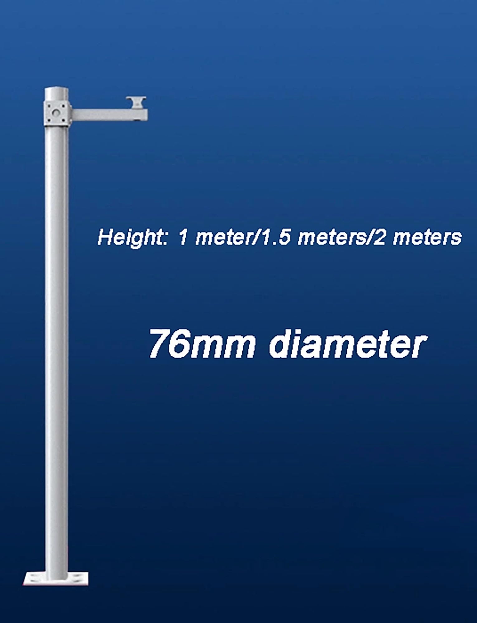Außenkameramast – 2 Meter hohe Bodenhalterung, geeignet für Dome-Kameras und Camcorder, ideal für die Überwachung von Parkplätzen, Einfahrten und Gärten – Einzel-Dome-Kamera – 1 Meter