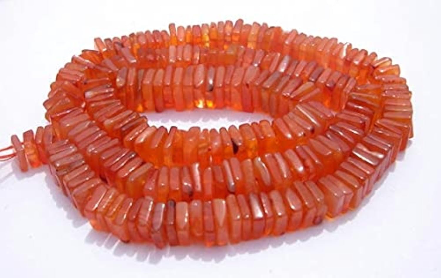 Carnelian square heishi cut beads en pierre naturelle de qualité gemme