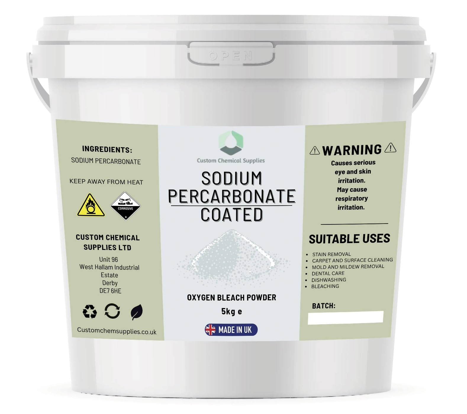 5KG - Sodium Percarbonate Pure Granular Coated Oxygen Bleach Cleaner Stain Remover…