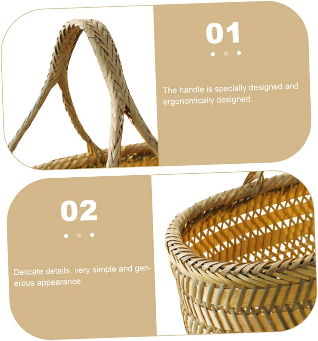 BESTYASH Small Handled Garden Basket for Vegetables and Eggs Woven Storage Tote with Ergonomic Handle Practical Lightweight Shopping and Harvest Basket for Home Kitchen Random Color