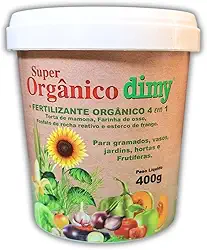 Dimy Super Orgânico, Fertilizante 4 em 1, 400g, para Vasos, Jardins e Pomares