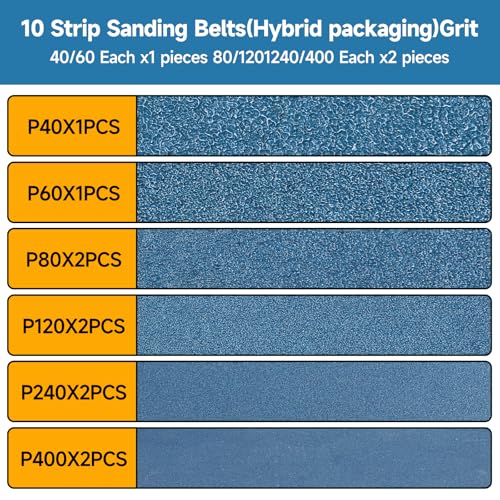 Image of 10-Piece Premium 4 x 24 Inch Zirconia Sanding Belts 40-400 Grit