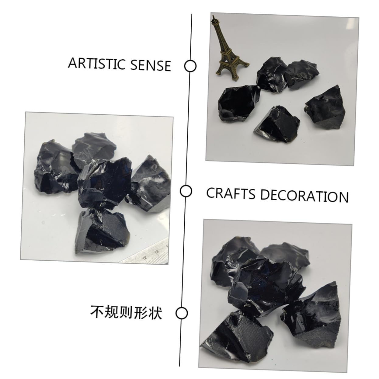 VALICLUD 5 Sätze Obsidian Duftstein Chakra-ausgleichssteine Natürlicher Obsidianstein Obsidian-dekoration Obsidianstein Für Zu Hause Obsidiansteine Natürlicher Kristall Schwarz 5 Stücke * 5