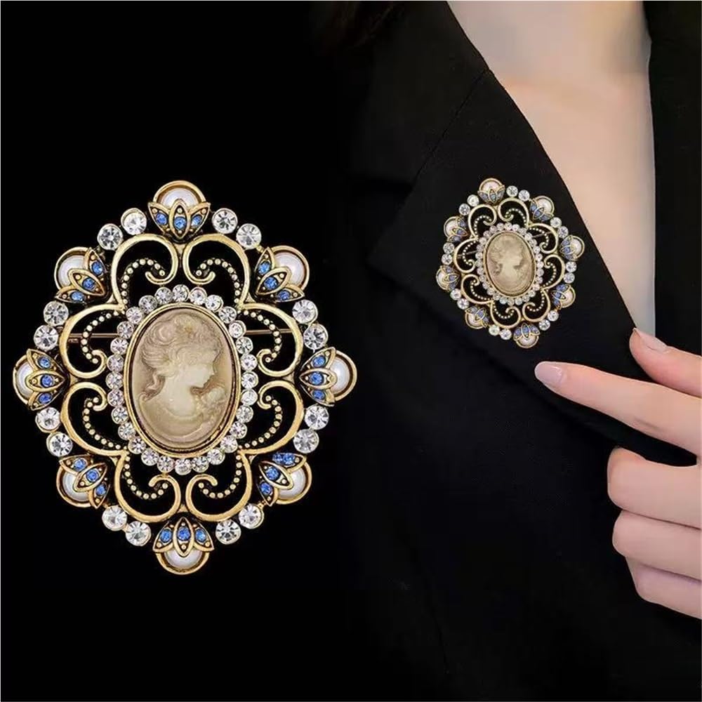 Kamee Lady Göttin Brosche Königin Cameo Anstecknadel Broschen Und Anstecknadeln,Modeschmuck Für Frauen