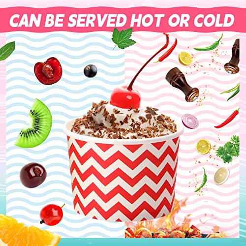 Image of Zeyune 500 Pack 8 oz Ice Cream Cups Disposable Bulk Ice Cream Sundae Bowls Paper Dessert Snack Frozen Yogurt Cups for Hot or Cold Food Wedding Baby Shower Birthday Bar Party Supplies, 10 Colors