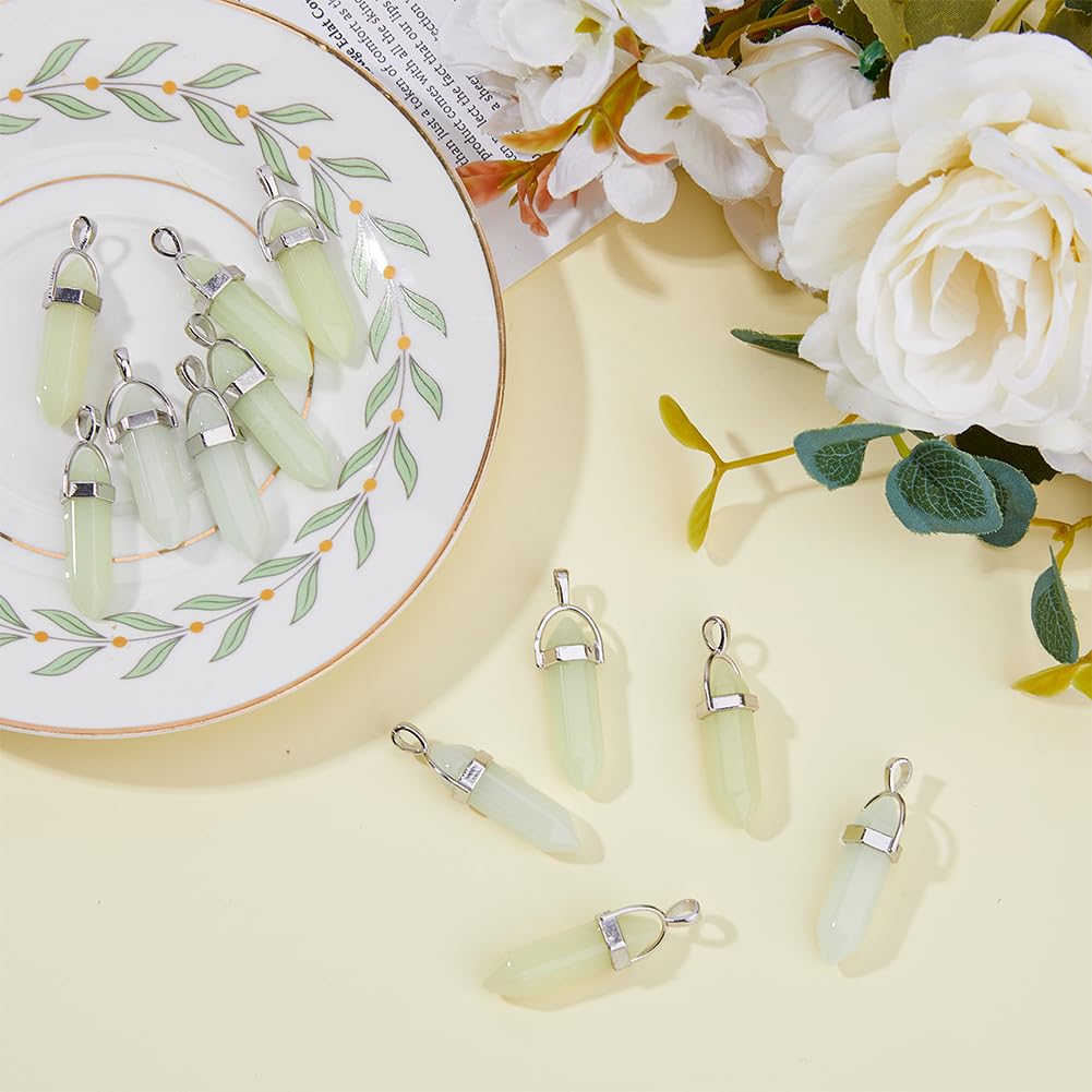 SUPERFINDINGS Gemstone Charms Natural Mixed Stone Pendants with Light Gold Tone Stone Pendants Charms for Earring Necklace Bracelet Jewelry Making