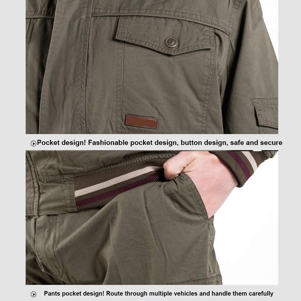 Grembiule Saldatore, Tuta da Saldatore, Puro Cotone Army Green Assorbimento Dell'umidità Comodo da Indossare,XXXXXL