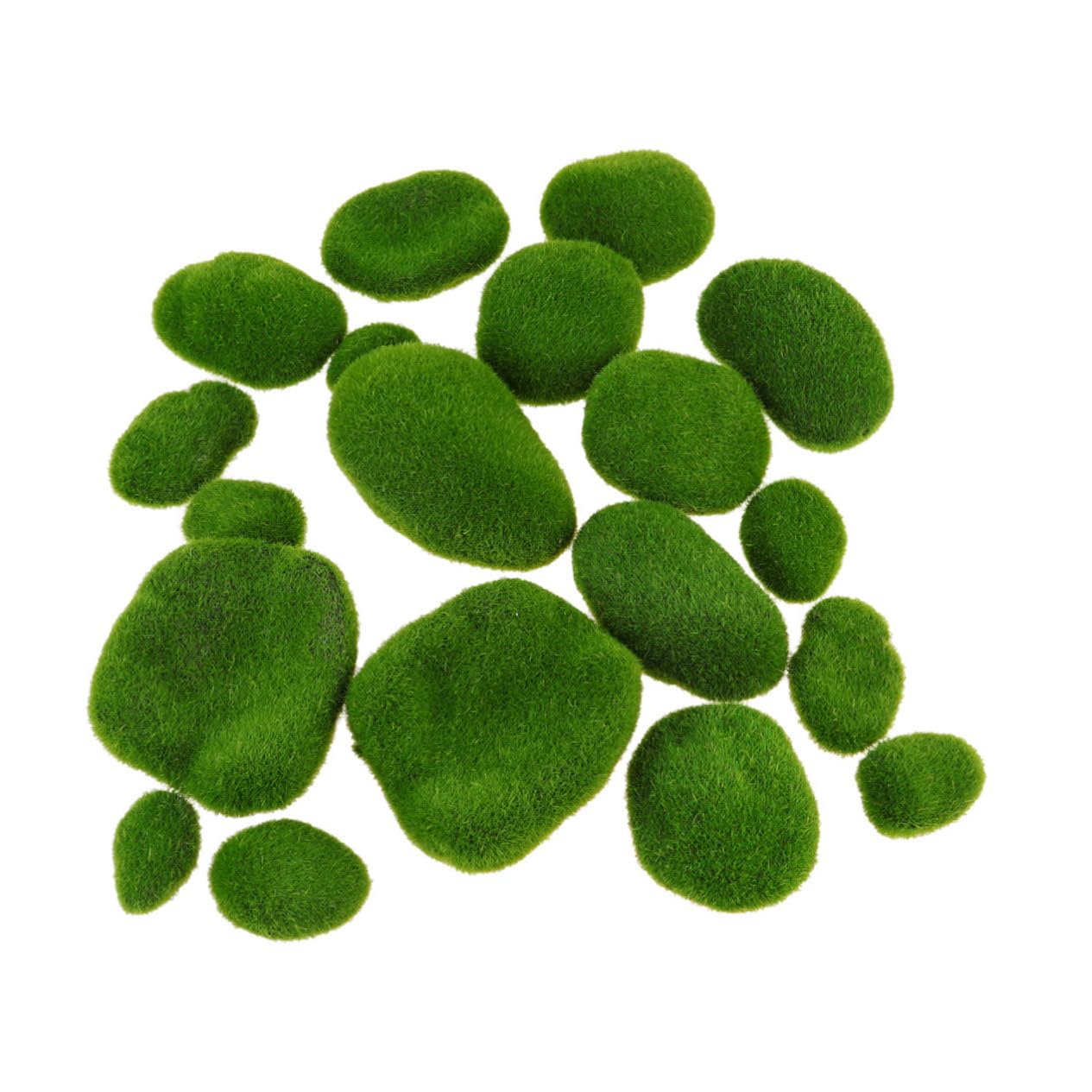 NUOBESTY 3 Juegos Bola De Musgo Verde Bandejas Decorativas Miniatura De Musgo De Piedra Acuario De Rocas De Piedra De Cubierta De Imitación Green 19 Uds * 3