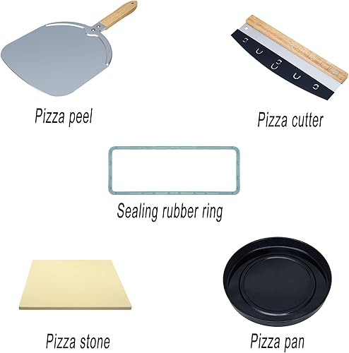 Miniatura 6 de Horno eléctrico para pizza interior de 1700 W, para encimera, calentamiento rápido de hasta 850 F, pantalla táctil, 6 modos preestablecidos,