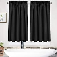 Vista 87 de NANAN Tier Curtains for Kitchen 24 Inch, Waffle Weave Textured Tailored Short Curtains for Bathroom Waterproof Window Covering Kitchen Cafe Curtains