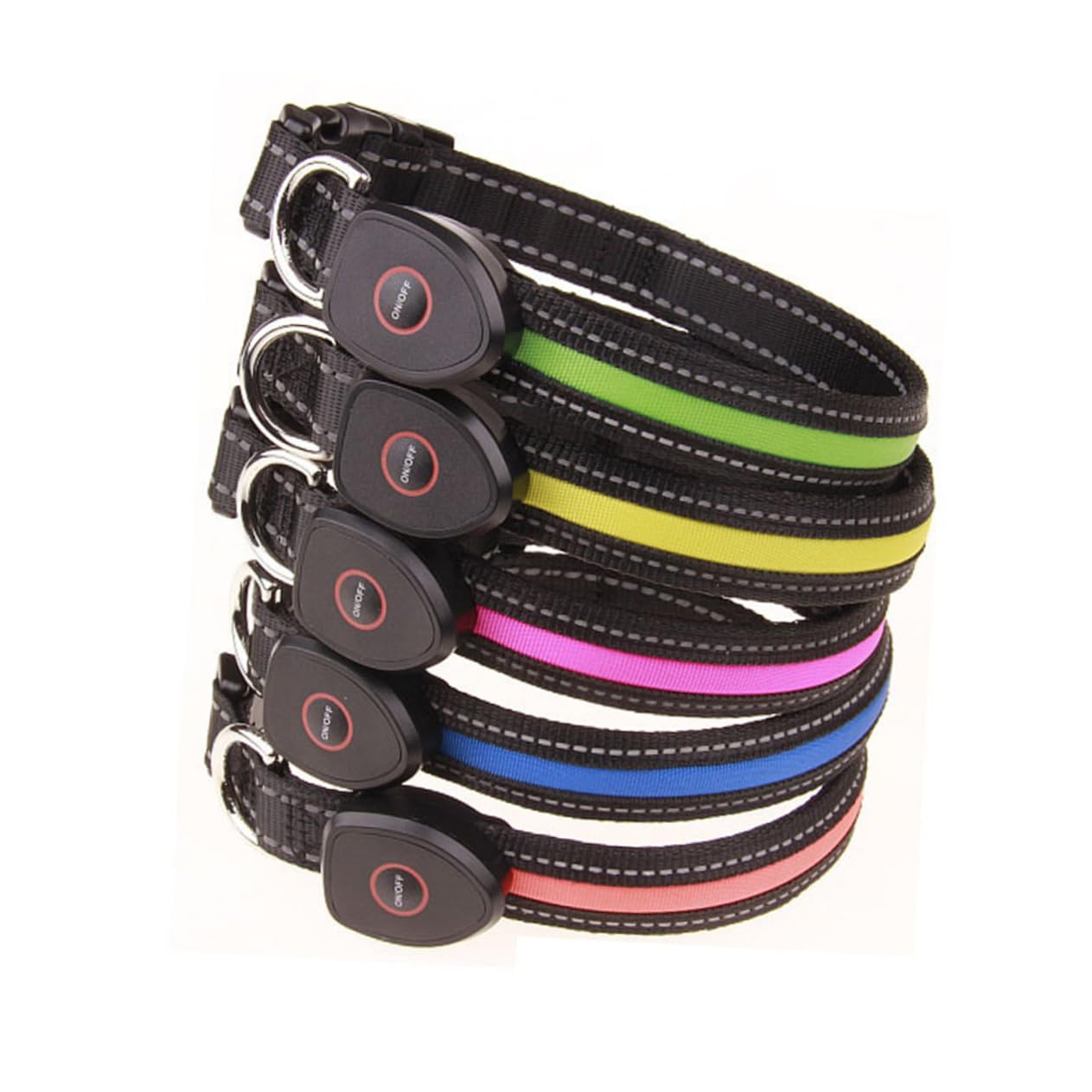 POPETPOP Collier Lumineux pour Chien 3 Pièces Réglable pour La Marche Nocturne Taille L