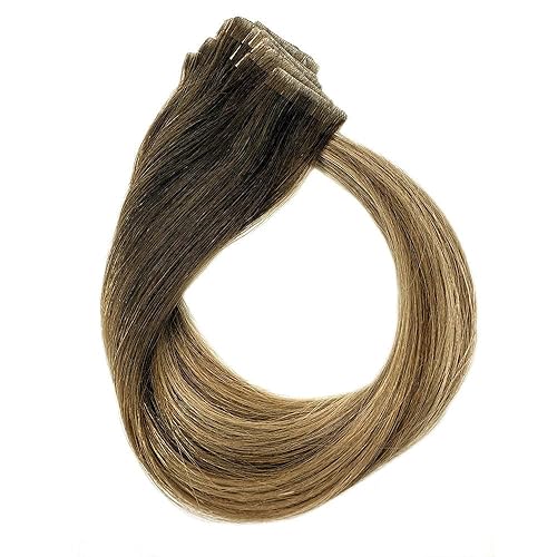 Miniatura 3 de 20 extensiones de cabello humano Remy invisibles de 18 pulgadas con cinta sintética invisible sin costuras atadas a mano (mezcla de rubio cenizo