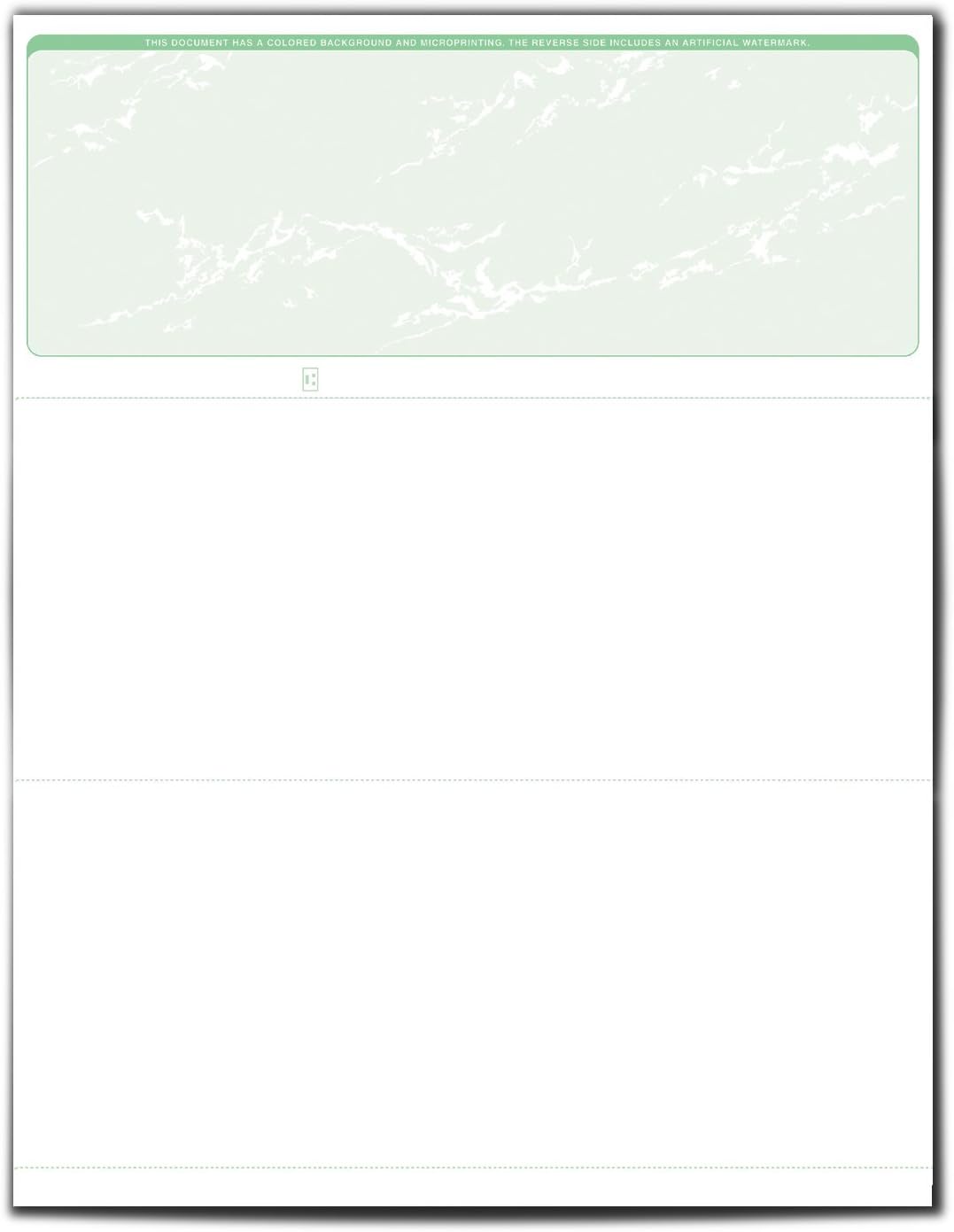 VersaCheck ValueChex - 55 Blank Business Voucher Checks - Light Green Prestige - 55 Sheets Form #1000 - Check on Top image 3