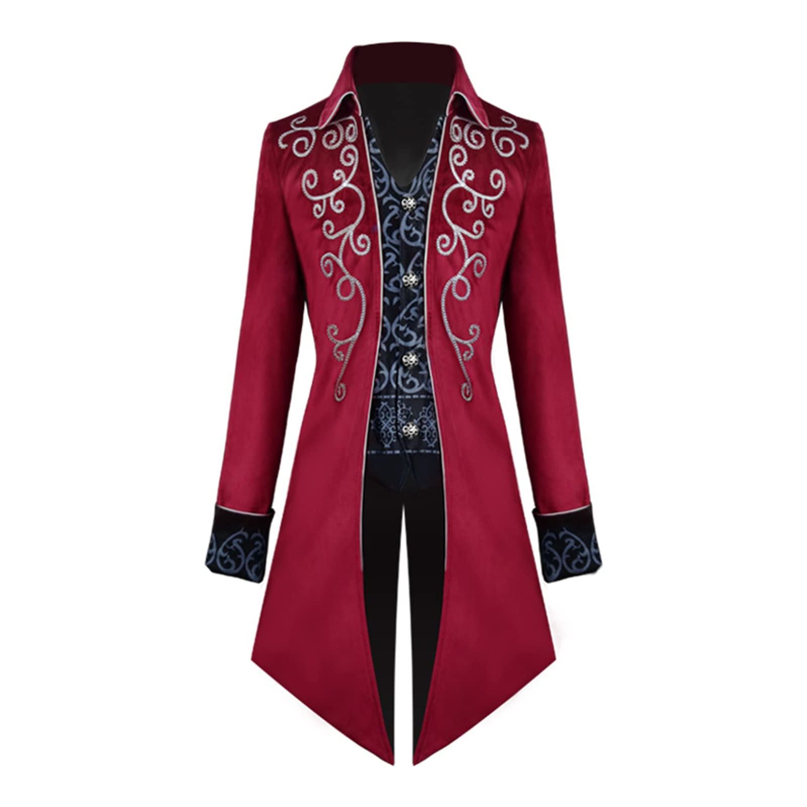 Herren Vintage viktorianischen Gothic Frack Viking Renaissance Mittelalter Renaissance Steampunk Jacke Halloween Kostüme