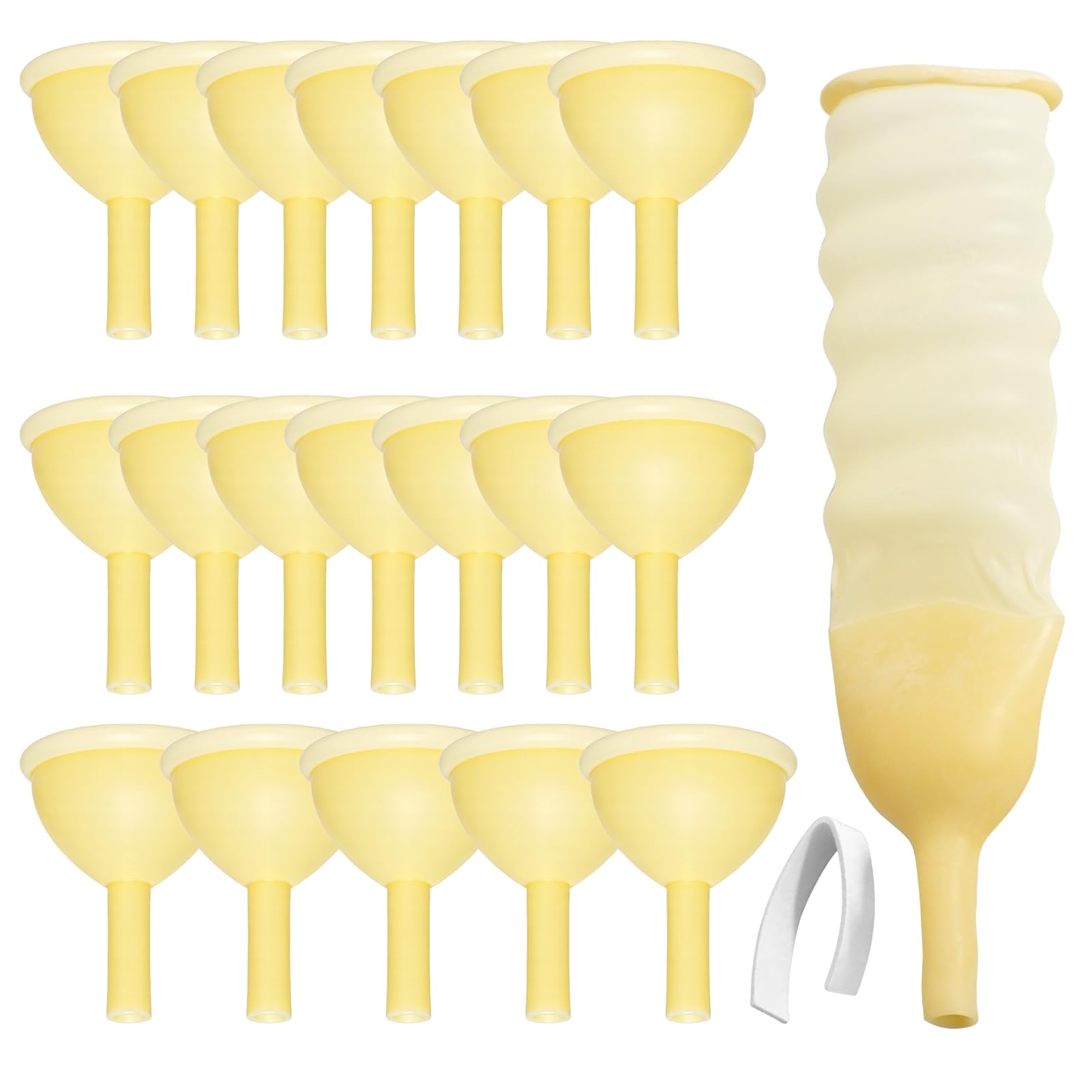 20Pack Latex Catheter(35mm) with Adhesive Strips, External Self-Sealing, Leak-Proof, Comfortable and Easy to Use for Men