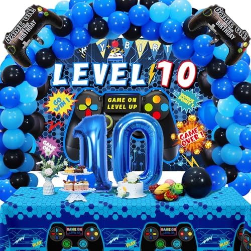 Vlipoeasn 90PCS 10th Birthday Video Game Party Decorations for Bo...