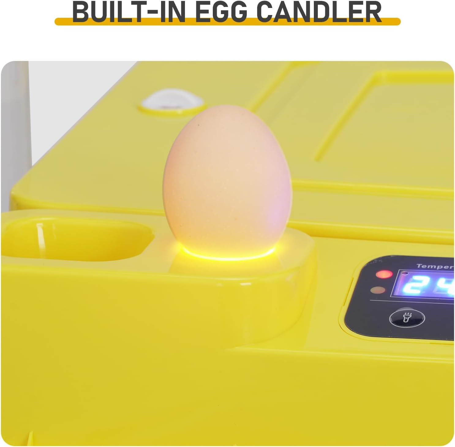 Automatic Egg Incubator 24-36 Eggs, 110V Poultry Hatcher with LED Egg Candling, Auto Turning, Fahrenheit Temperature Humidity Control, Small Farm Home Hatching Machine
