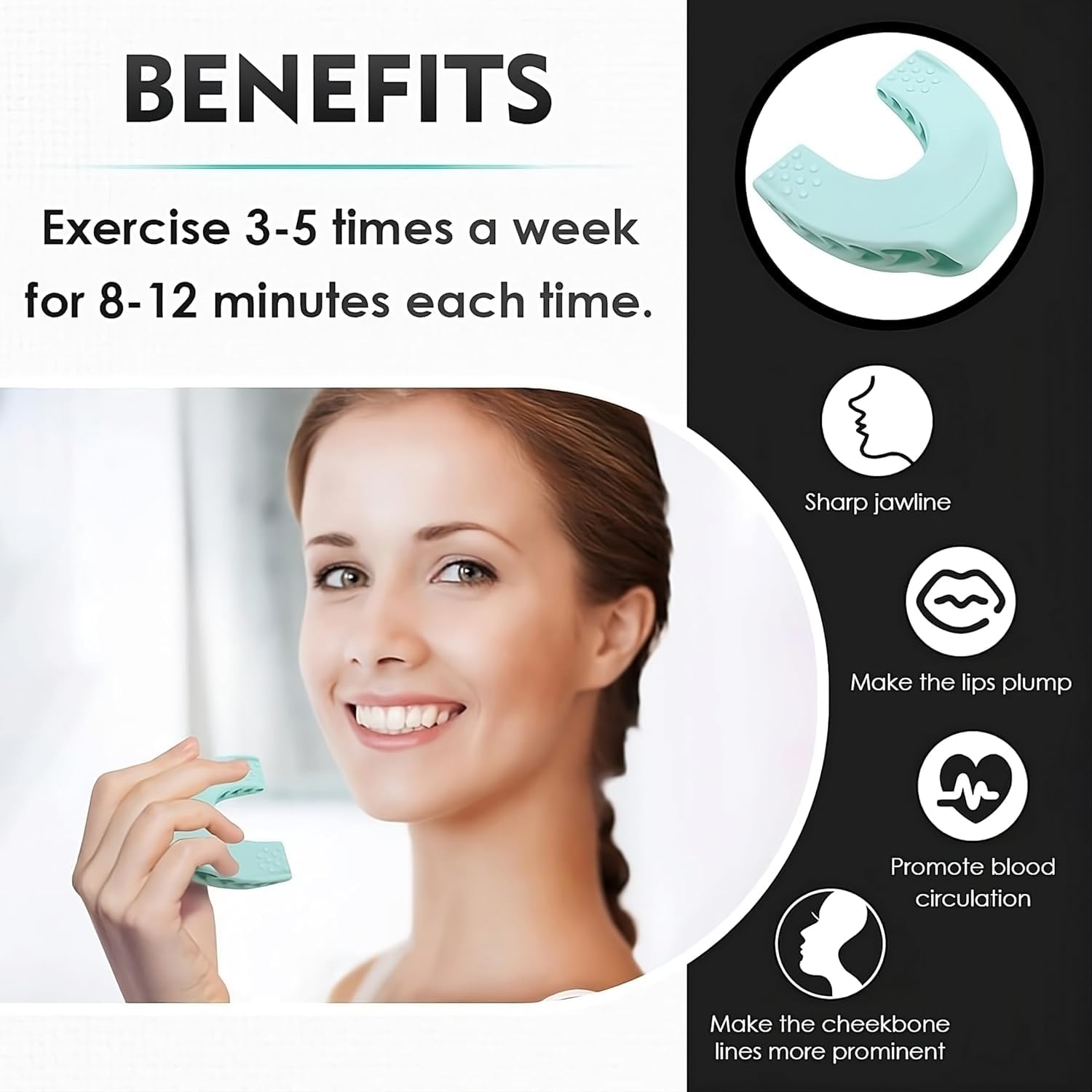 Storn Jawline Exerciser for Men & Women – Jaw Trainer & Jawline Shaper for Face Slimming, Double Chin Reducer, Neck Toning & Facial Workout (Multicolor) 3