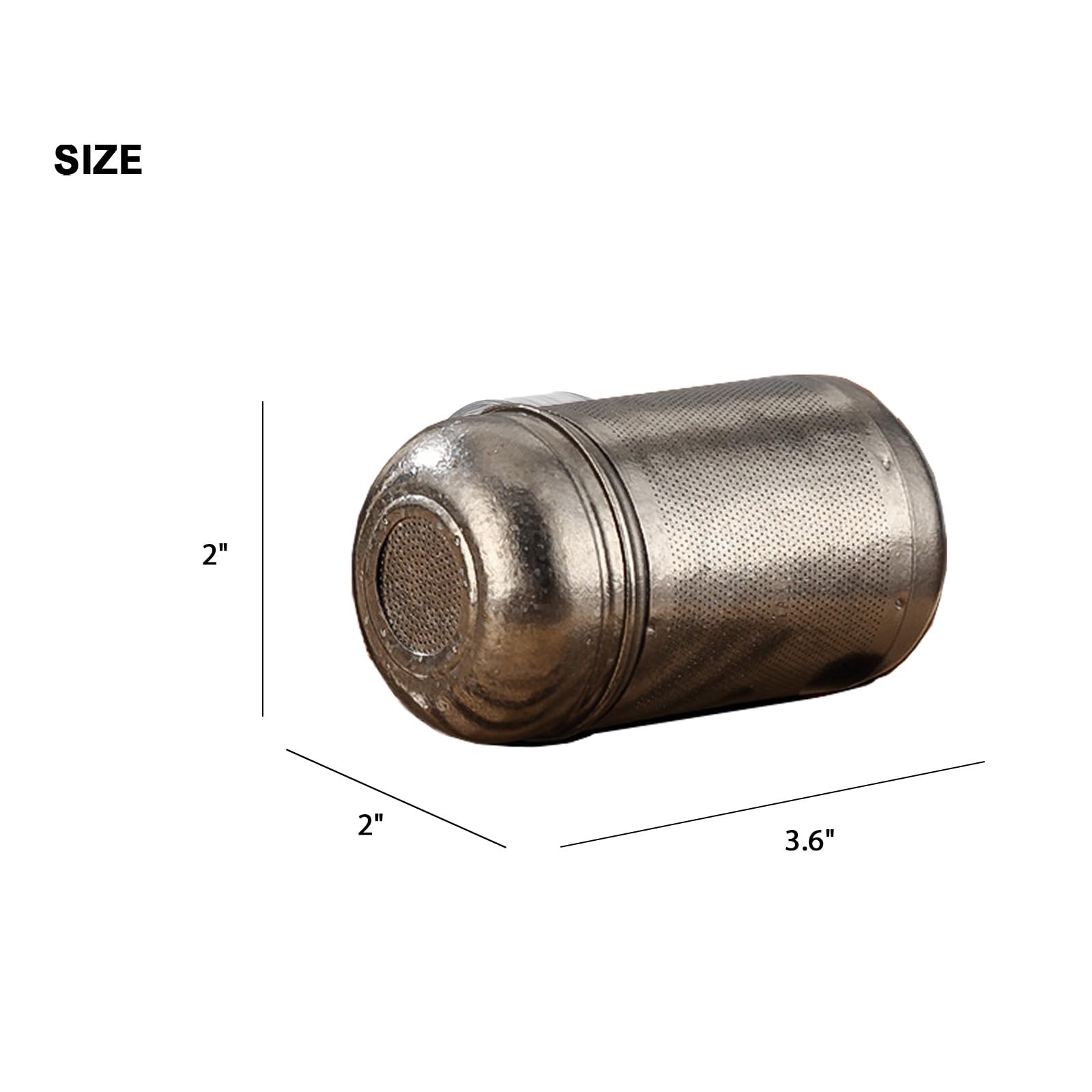 Tee-Ei aus Titan, Metall, für lose Blätter und Früchte, extra feiner Siebeinsatz, Schraubdeckel, wiederverwendbarer Filter für Kräuter, Zitrone, Gurke, Kaffee und Gewürze