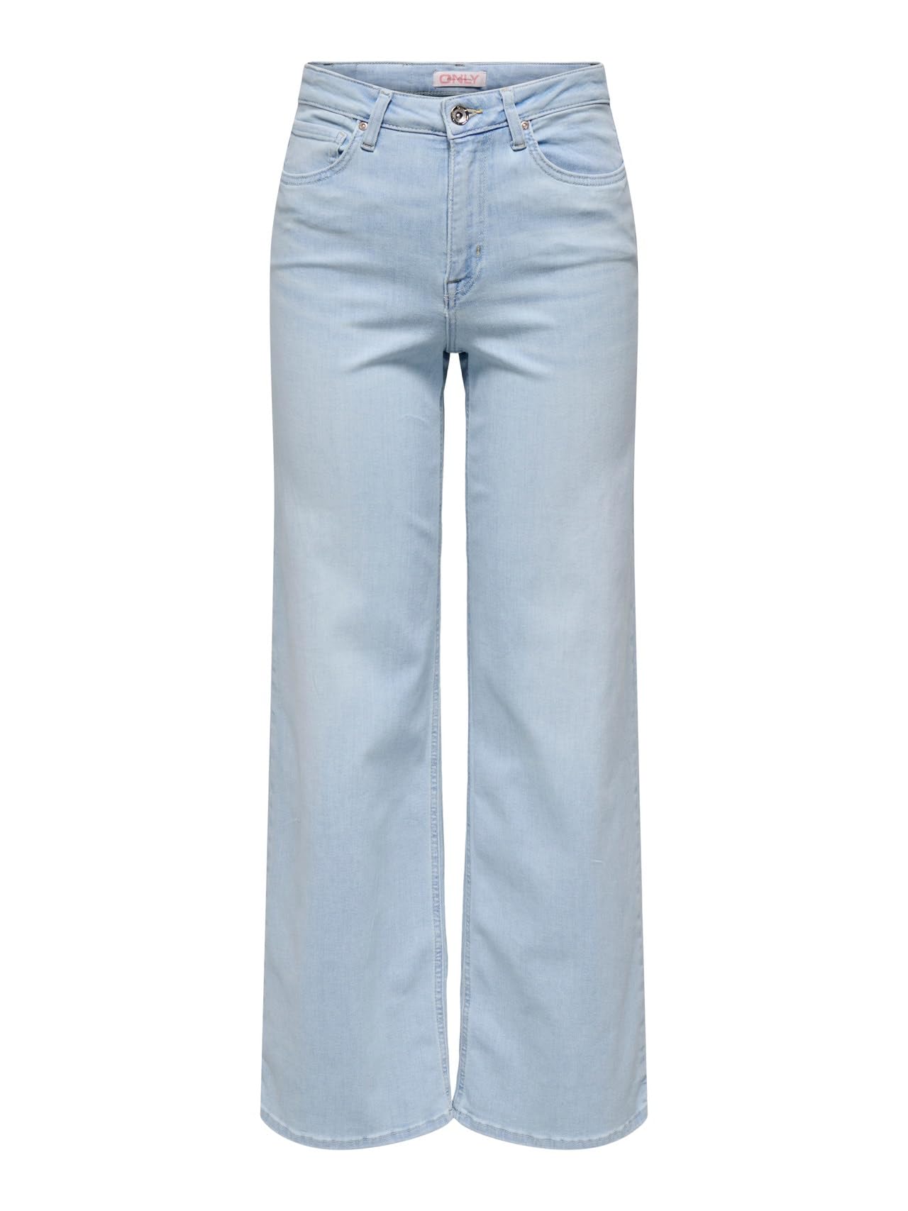 ONLY Womens Onlmadison Blush Hw Wide DNM Cro495 Noos, Light Blue Bleached Denim, S / 32L UK