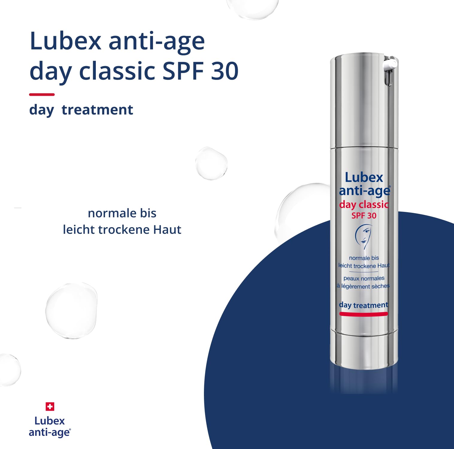 day classic SPF 30 – Tagespflege mit UVA- & UVB-Schutz, Dipeptid-Komplex, Ectoin & Hyaluronsäure, für normale bis leicht trockene Haut, hergestellt in der Schweiz, 50ml