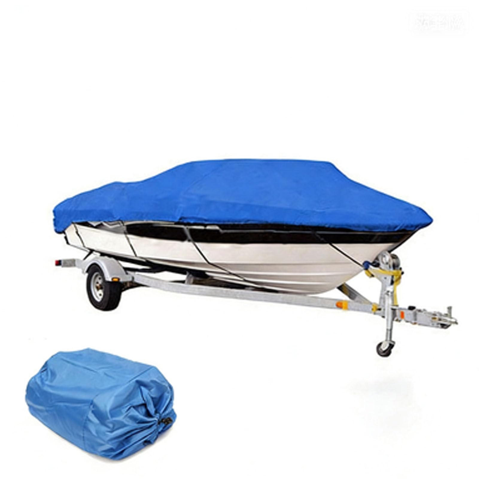 Telo di Copertura Impermeabile per Barche, Resistente e di qualità Nautica, con Cinghia Antivento Regolabile, Protezione UV per Barche a Scafo a V e a Scafo Triplo, Tessuto 600D.