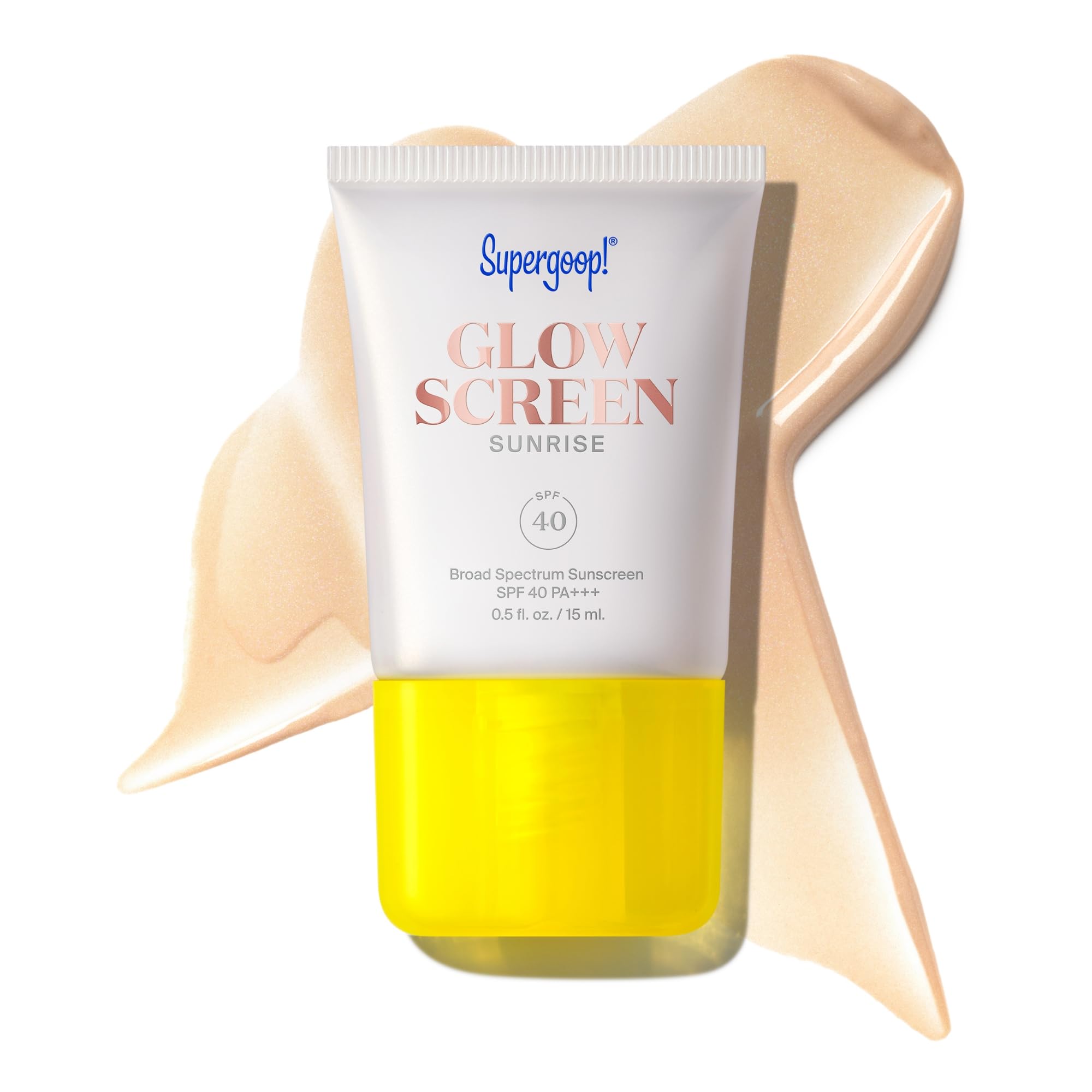 Supergoop! Glowscreen - SPF 40-0.5 fl oz - Glowy Primer + Broad Spectrum Sunscreen - Adds Instant Glow - Helps Filter Blue Light - Boosts Hydration with Hyaluronic Acid, Vitamin B5 & Niacinamide