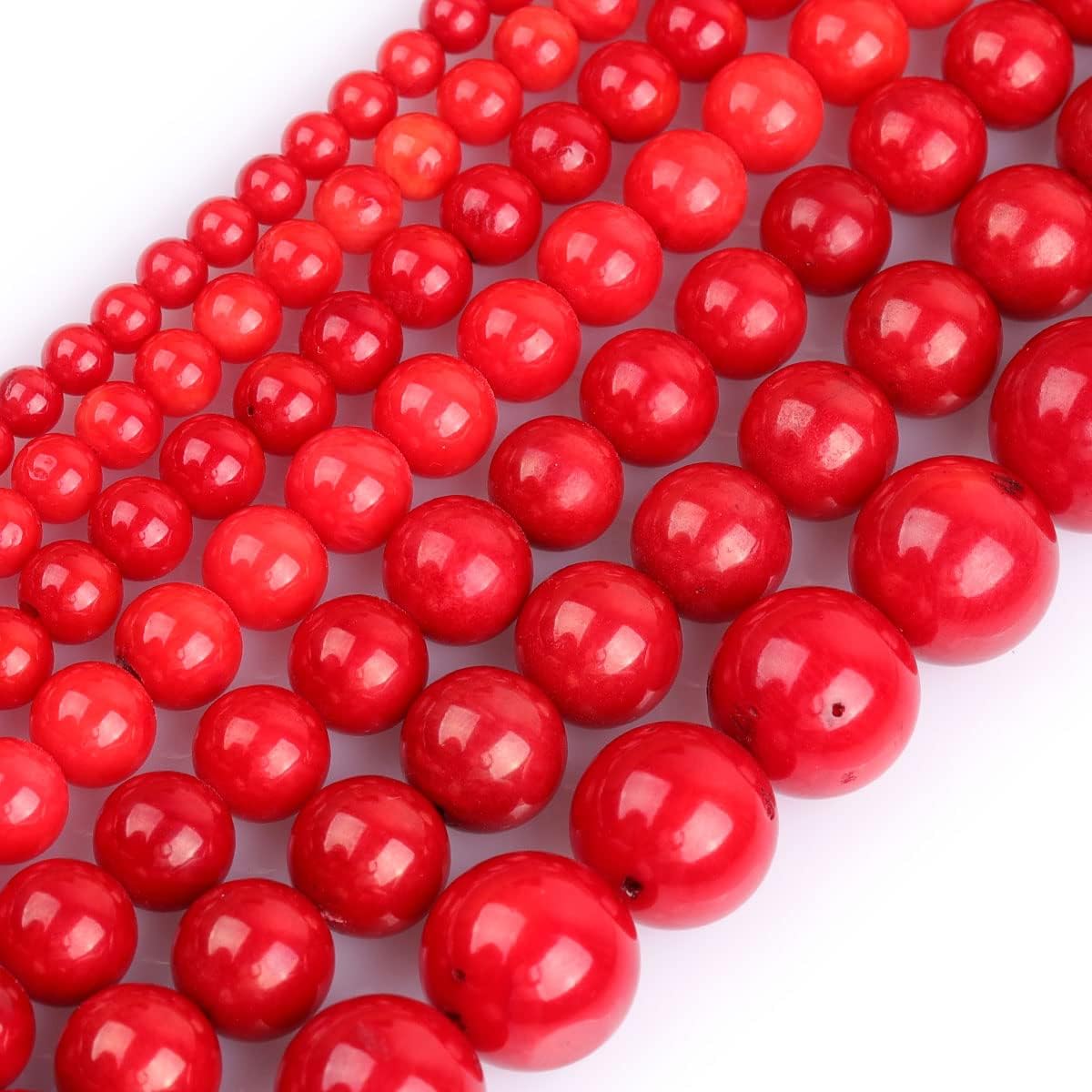 JOE FOREMAN 12mm Red Coral Round Beads for Jewelry Making Strand 15" Natural Stone Semi Precious Gemstone DIY Handmade Craft Supplies
