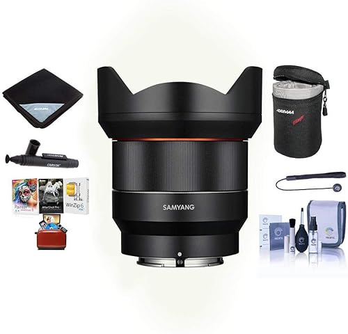 SAMYANG 0.551 in F2.8 AF gran angular, lente de enfoque automático de marco completo para montaje Sony E paquete con funda de objetivo, kit de