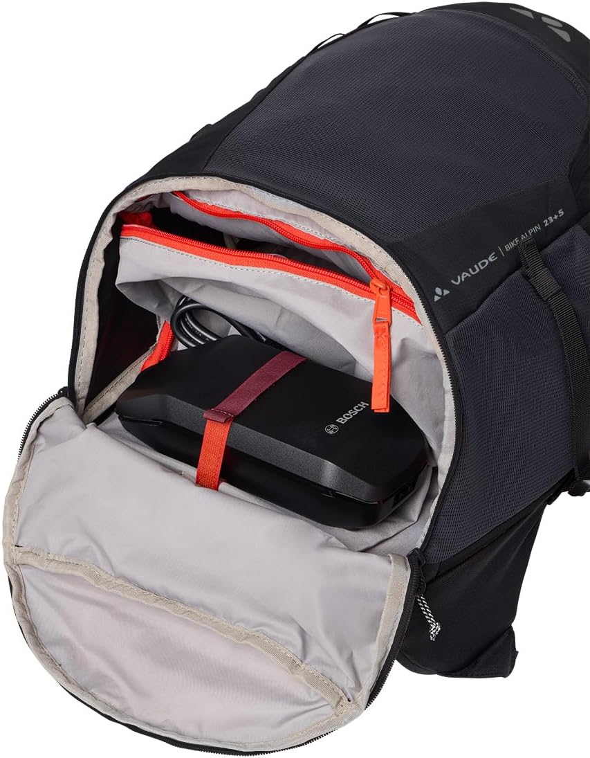 VAUDE Bike Alpin 23+5 - Mountain Bike Backpack 23L + 5L Extension with Breathable Back, Ergonomic Carry System and Robust Materials - Ideal for Longer MTB Tours