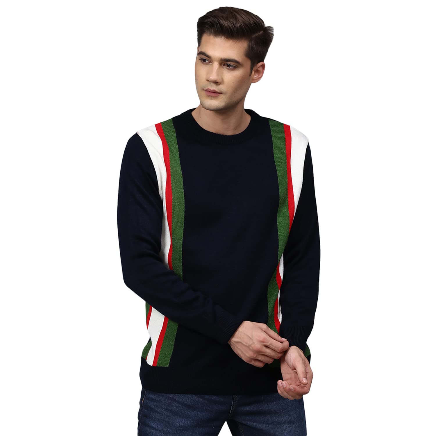 cahoot Men Cotton Striped Full Sleeve Stylish Casual Sweaters-picture-25