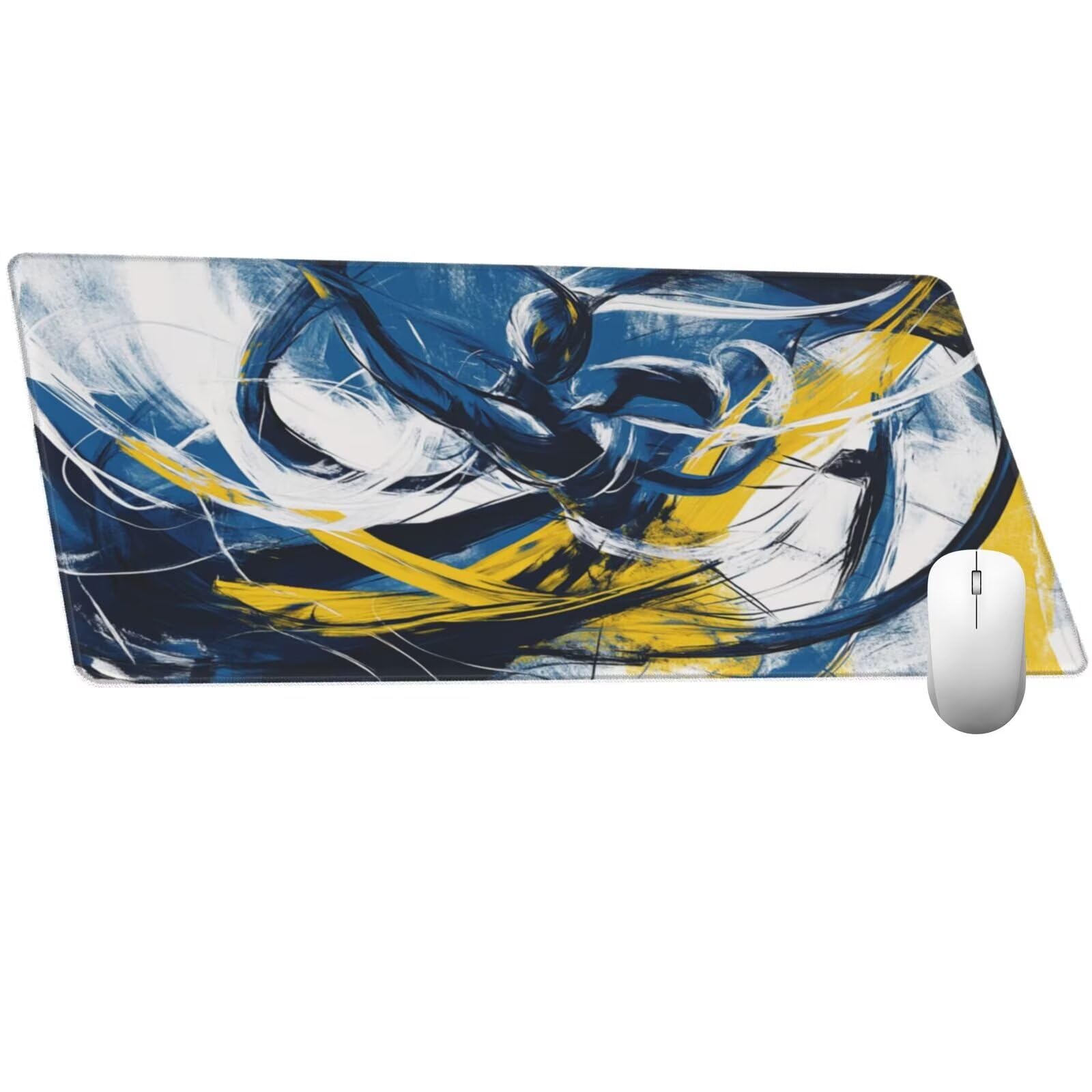Alfombrilla Ratón Abstracto Alfombrilla Ratón XXL 1600 x 800 mm, Ballet Mouse Pad Gaming con Bordes Cosidos, Impermeable Mousepad XXL Base de Goma Antideslizante Duradera, Mouse Pad para Oficina Q538