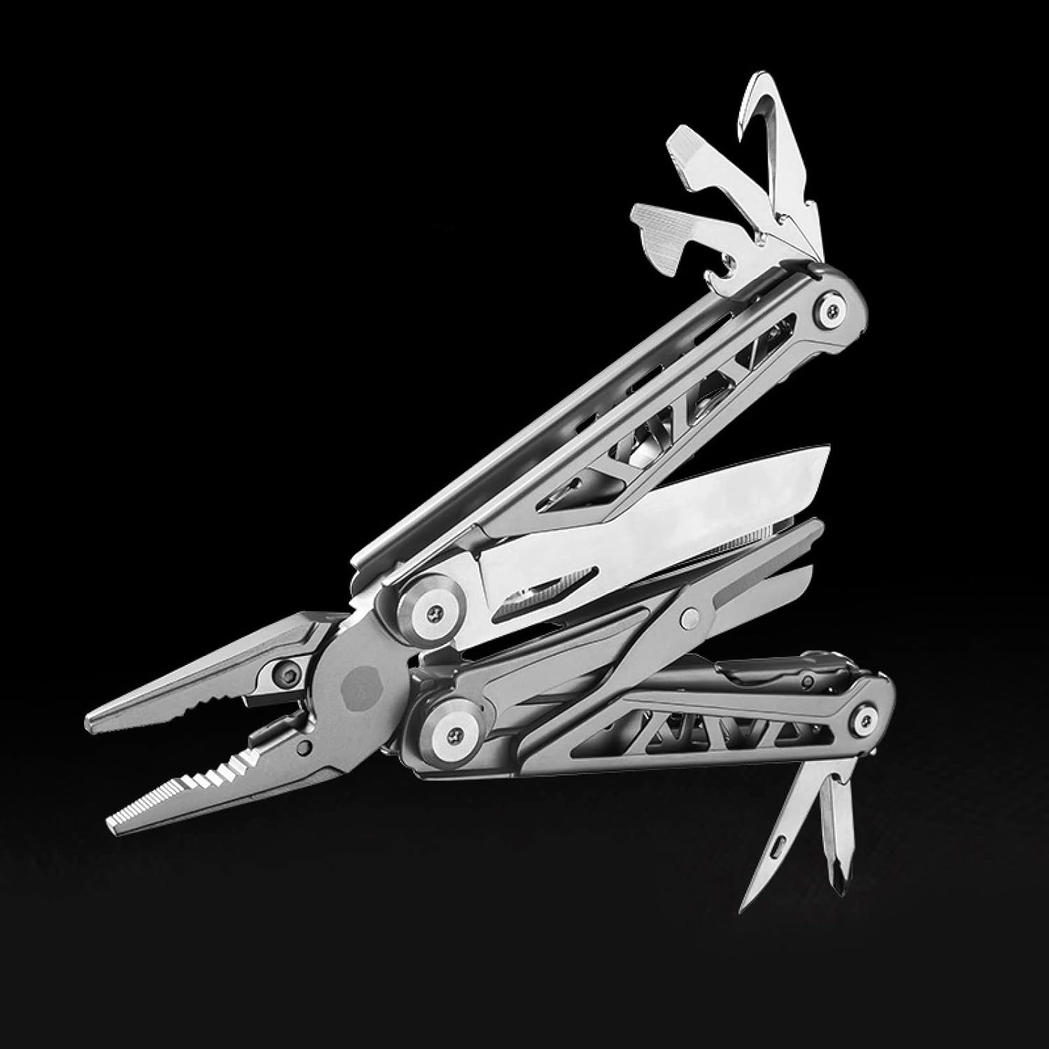 Multitool Pliers NODUOBIIO, 17-in-1 Pocket Knife Pliers Kit, Replaceable Wire Cutters, Spring-Action Scissors and Nylon Sheath, 420 Stainless Steel Multi-tool for Camping, Hunting, Fishing and Hiking