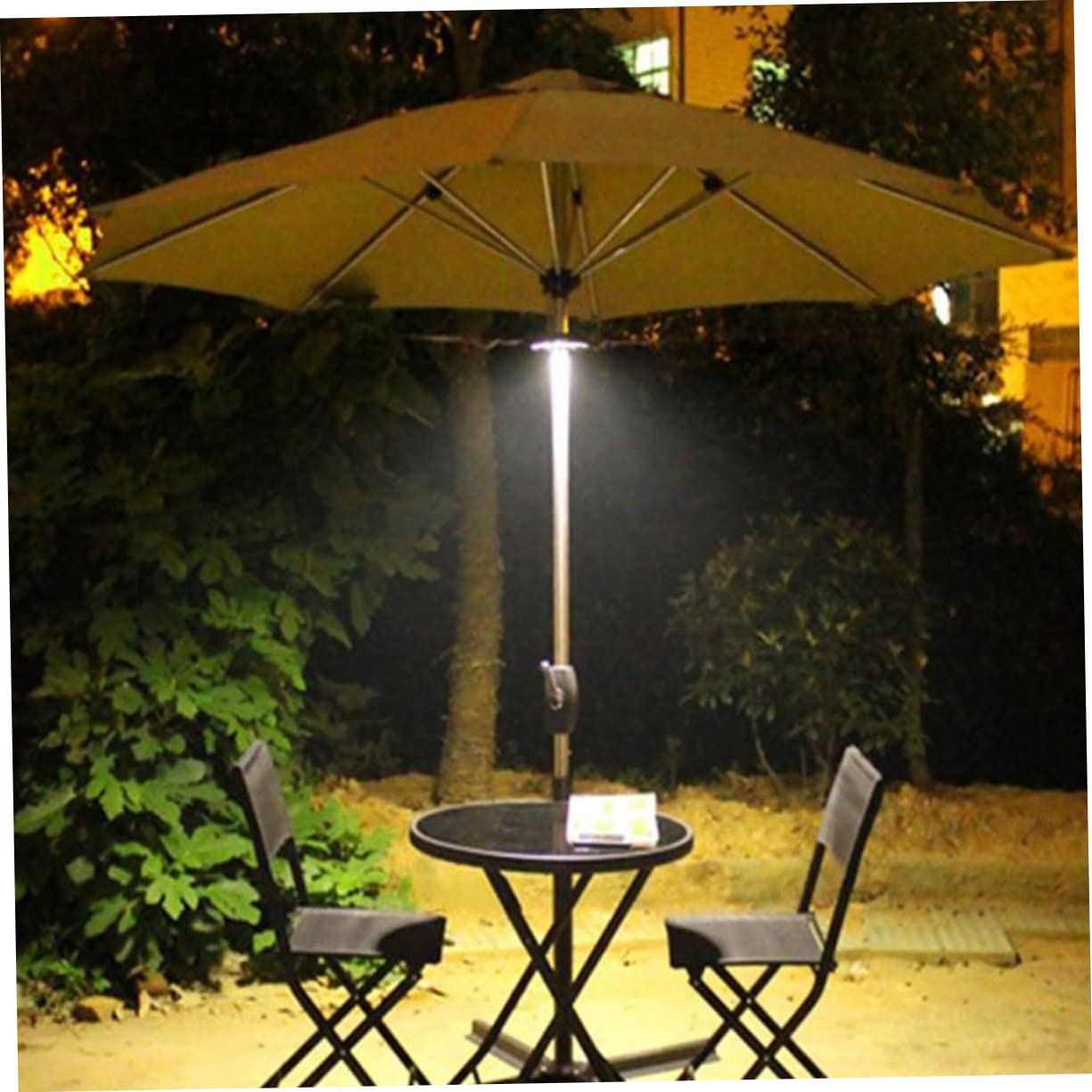 Mipcase Lampada Luce Sicura Nero in ABS per Ombrellone LED Multifunzione per Attività Notturne in Casa e'aperto per Uso Esterno e Campeggio