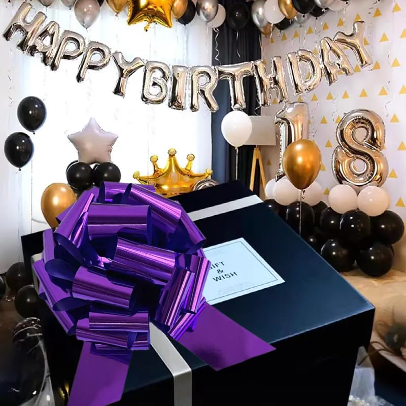 Image of 14 Inch Large Purple Gift Bow,1Pcs Big Bow for Present,Big Gift Bow for appliances,Bikes,Table Decorations and Party Events (Purple)