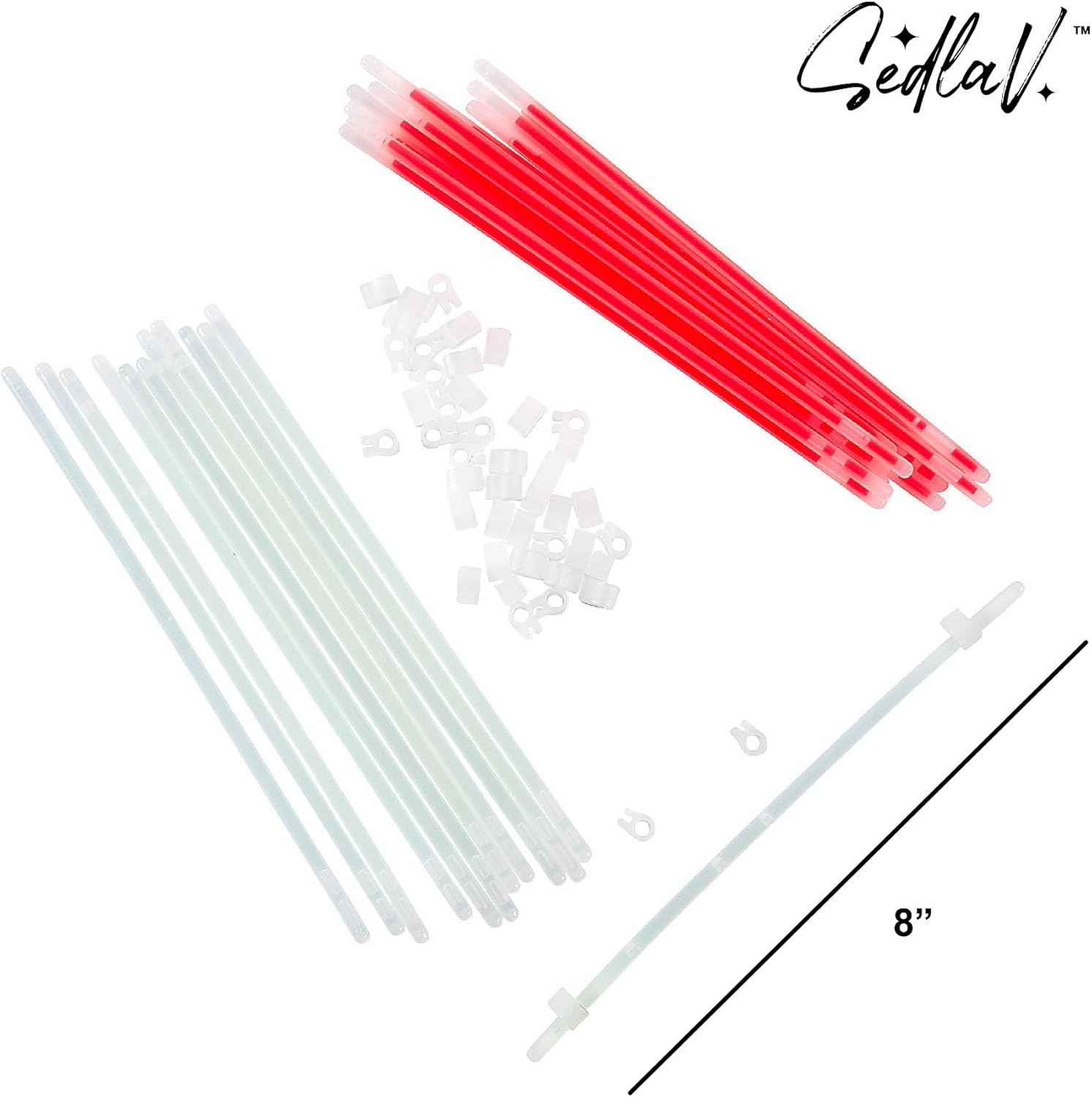 SEDLAV Patriotic Bicycle Spoke Glow Sticks - LED Bike Lights for Night Riding - Red & Blue Bike Wheel Lights with Easy Snap & Shake Activation