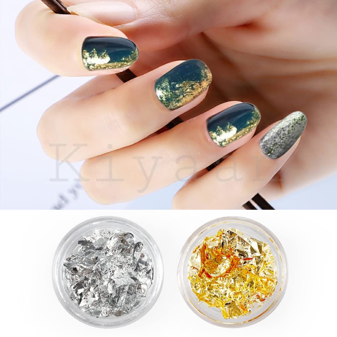 Kiyaan Nail Art Foil Paper Newest Golden Silver Designs Decorate Nail 2