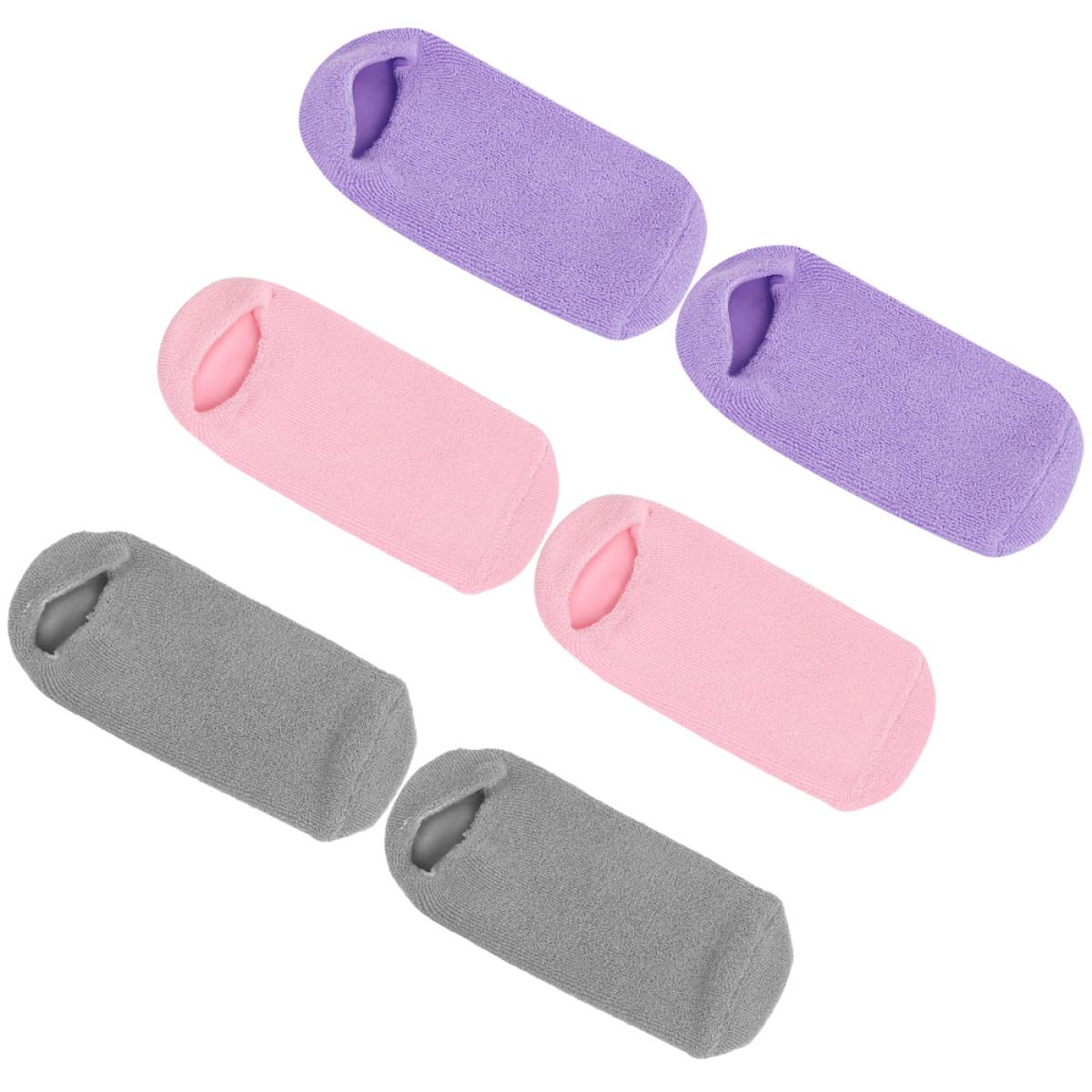Abaodam 3 Pares de Calcetines Hidratantes para Pies de Mujer Gel Vegetal, Algodón y Fibra Elástica, Antideslizantes y Cálidos para Uso Nocturno y Tareas del Hogar