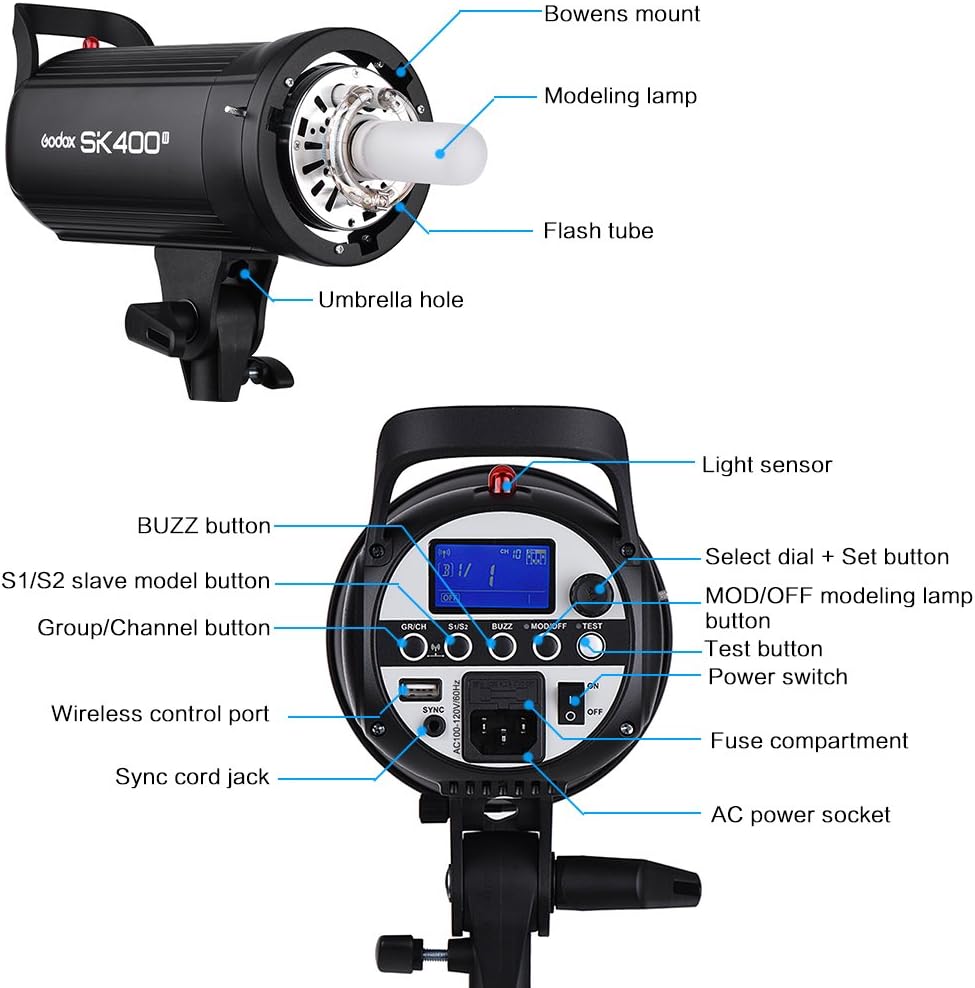 70% оƒƒ Dіѕсоunt GODOX SK400II Studio Flash Strobe Light Built-in Godox 2.4G Wireless X System GN65 5600K with 150W Modeling Lamp for E-Commerce Product Portrait Lifestyle Photography+ Godox Barn Door Barndoor Kit Tесh Dеаlѕ 🔥 GODOX SK400II Studio Flash Strobe Light Built-in Godox 2.4G Wireless X System GN65 5600K with 150W Modeling Lamp for E-Commerce Product Portrait Lifestyle Photography+ Godox Barn Door Barndoor Kit