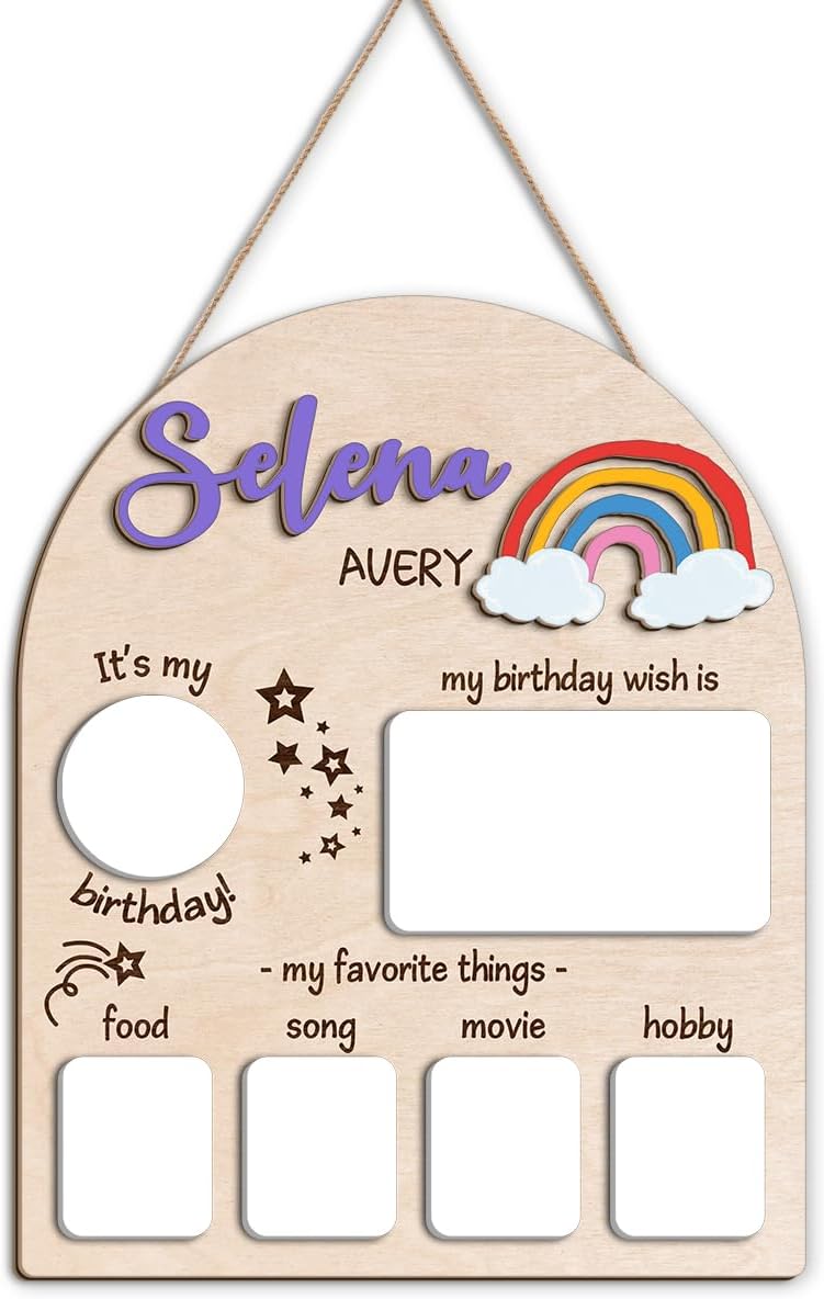 Personalized Baby Birthday Milestone Board Hanging Sign, Reusable Birthday Memory Photo Prop Keepsake, Milestone Board Plaque, Kids Growth Tracker for Each Milestone Gifts for Mom Dad