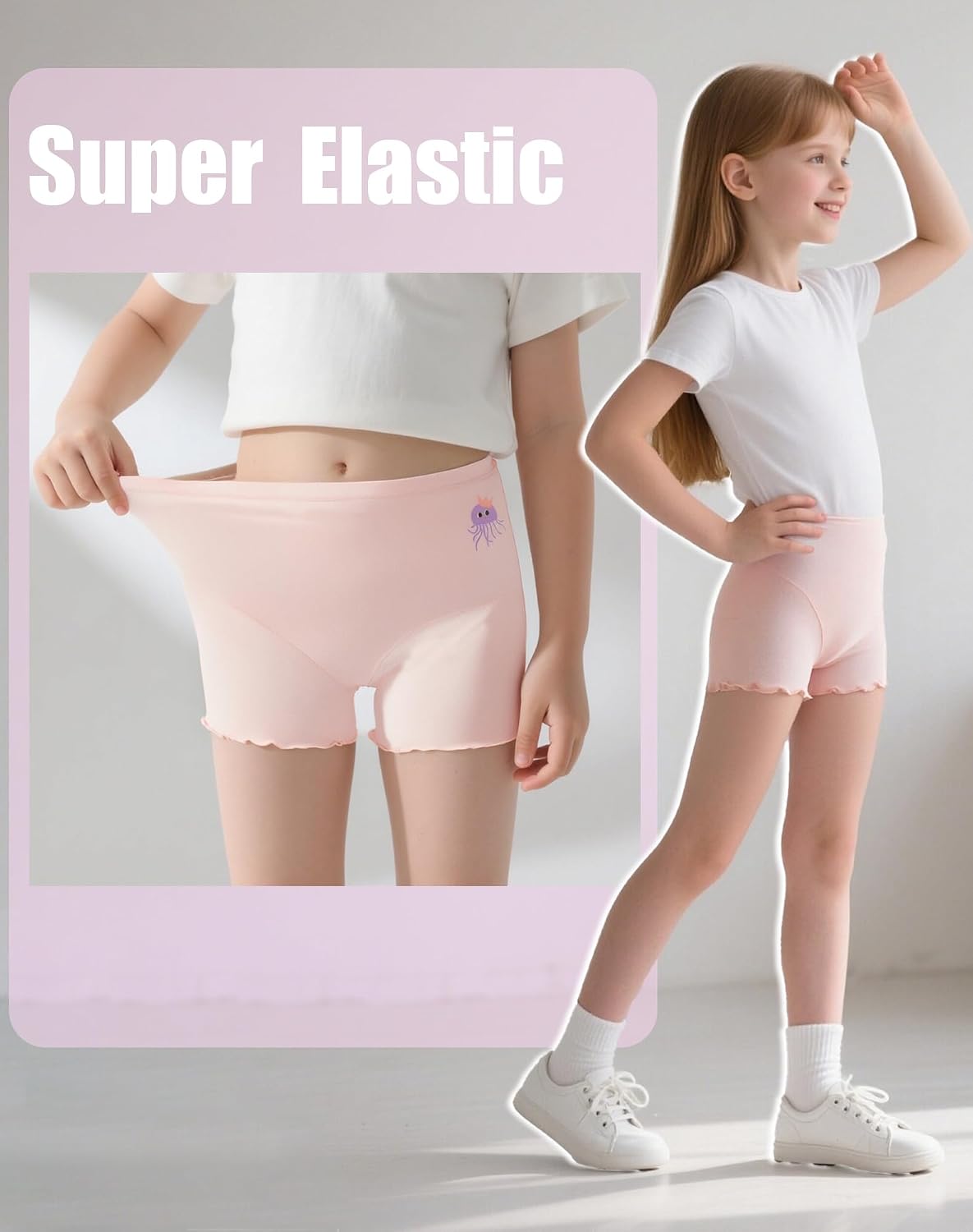 AMYNICE Girls Underwear Multipacks, Soft Breathable Panties with Lace Cuffs | Stylish Design Neutral Versatile Colors, Moisture-Wicking, Lightweight Friendly Tag-Free for Girl Briefs 8-16 Years