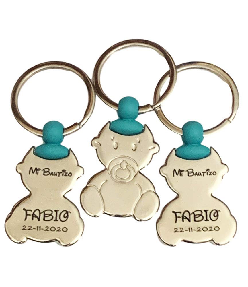 regalo grabado Pack 15 Personalisierte Baby Schlüsselanhänger Taufe