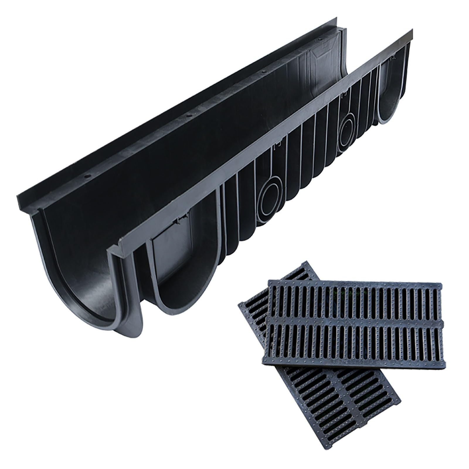 Canaux de drainage 100 cm avec grille antidérapante pour terrasses