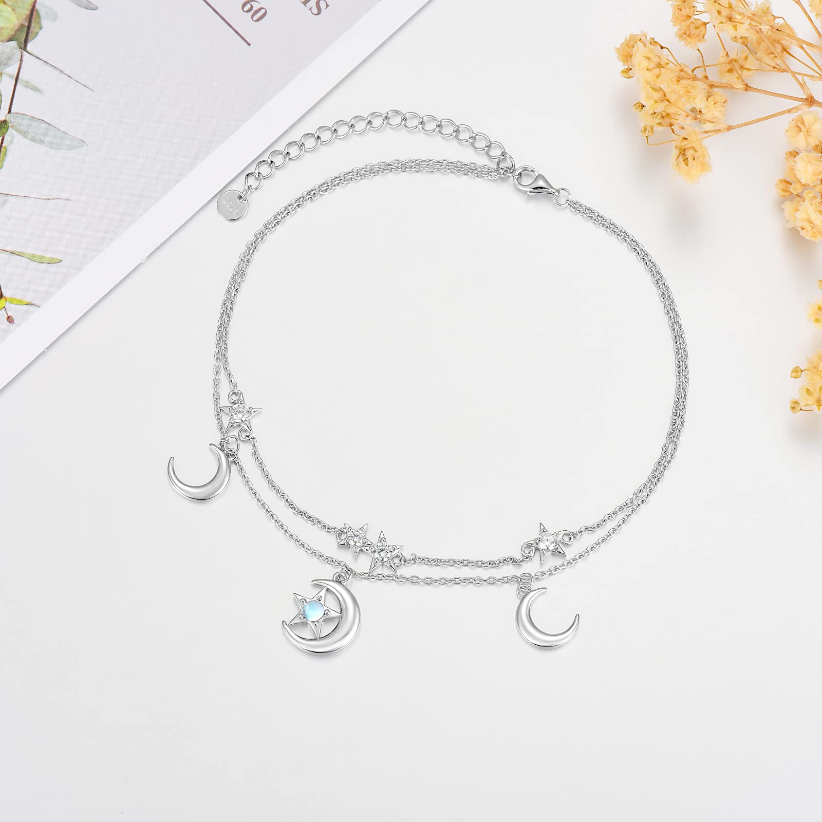 YAFEINI Braccialetti alla Caviglia con Farfalla Gioielli in Argento Sterling Cavigliera con Ciondolo a Farfalla Pendente con Placcatura in Rodio per Donne e Ragazze