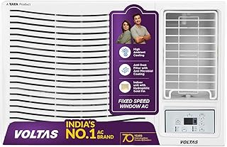 Voltas 1.5 ton 3 Star Fixed Speed Window AC (Copper, Anti Dust Filter, 2-way Swing, Memory Restart, Sleep Mode (183FS PRISM, White)