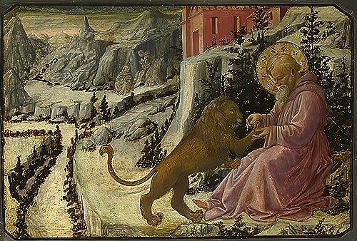 Tableau Saint et la prédelle animale Fra Filippo Lippi impression d'art sur toile 60x90cm